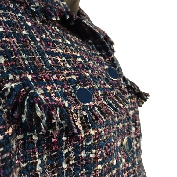 Draper's& Damon's Multi Colors Tweed Blazer Jacket Size PL NWOT - Picture 7 of 9